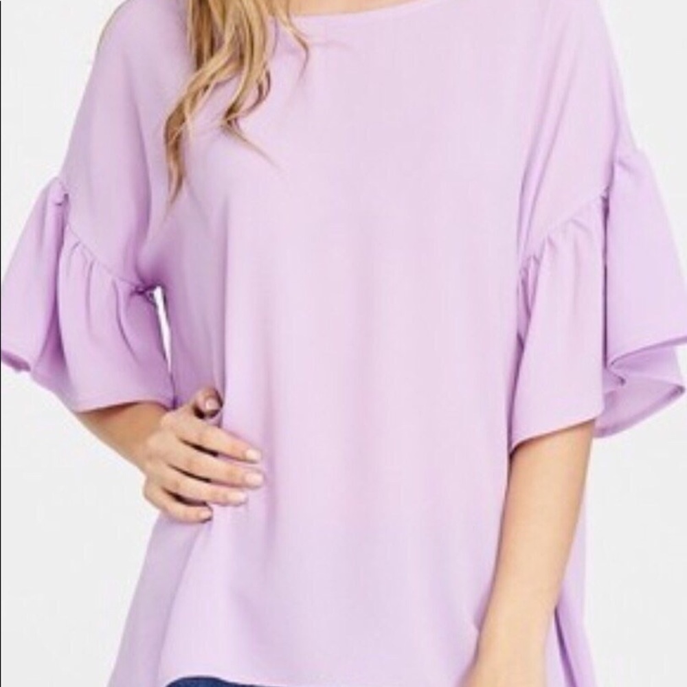 Lavender Bell Sleeve Blouse